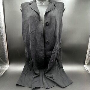 Cable‎ & Gauge Sleeveless Button Front Duster Vest - Knit - Career Casual